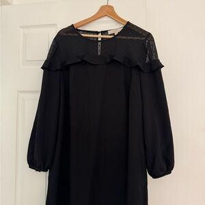Loft Rufgle black dress